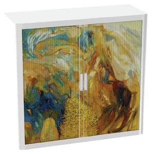 Paperflow Fém iratszekrény, rolós, 104 x 110 x 41,5 cm, festmény%