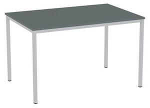 Versys étkezőasztal, ezüst RAL 9006 színű lábazattal, 120 x 80 x 74,3 cm, sötétszürke