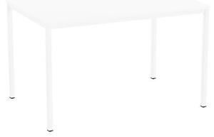 Versys étkezőasztal, fehér RAL 9003 színű lábazattal, 120 x 80 x 74,3 cm, fehér