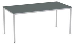 Versys étkezőasztal, ezüst RAL 9006 színű lábazattal, 160 x 80 x 74,3 cm, sötétszürke