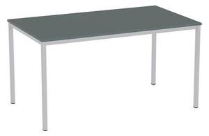 Versys étkezőasztal, ezüst RAL 9006 színű lábazattal, 140 x 80 x 74,3 cm, sötétszürke