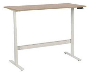 Manutan irodai asztal, elektromosan állítható magasság, 160 x 80 x 62,5 - 127,5 cm, egyenes kivitel, ABS 2 mm, tölgy