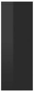 Magasfényű fekete forgácslap fali polc 45,1 x 16 x 45,1 cm