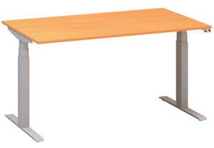 Alfa Office Alfa Up állítható magasságú irodai asztal szürke lábazattal, 140 x 80 x 61,5-127,5 cm, bükk Bavaria mintázat%