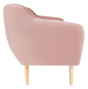 Sardaigne világos rózsaszín bársony kanapé, 188 cm - Mazzini Sofas