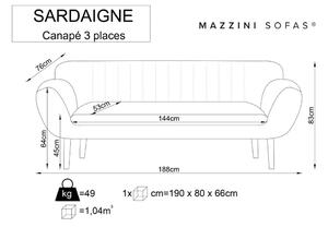 Sardaigne zöld bársony kanapé, 188 cm - Mazzini Sofas