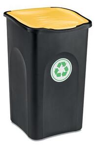 HOME ECOGREEN műanyag szemetesek szelektált hulladékgyűjtésre, 50 literes térfogat, sárga