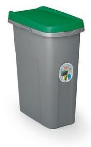 HOME ECOSYS műanyag szemetesek szelektált hulladékgyűjtésre, 25 literes térfogat, zöld