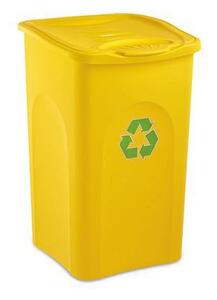 BEGREEN műanyag szemetesek szelektált hulladékgyűjtésre, 50 literes térfogat, sárga