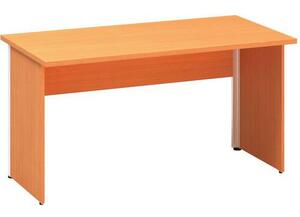 Alfa Office Alfa 100 irodai asztal szürke lábazattal, 140 x 70 x 73,5 cm, egyenes kivitel, bükk Bavaria mintázat%
