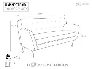 Hampstead világos rózsaszín kanapé, 162 cm - Cosmopolitan design