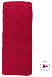 VidaXL 4 db burgundi vörös 400 GSM szövet strandtörölköző 60 x 135 cm