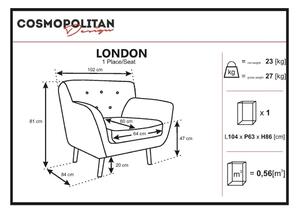 London világosszürke fotel - Cosmopolitan design