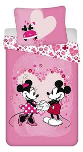 Gyermek ágynemű - Mickey and Minnie „Love” micro, 140 x 200 cm, 70 x 90 cm