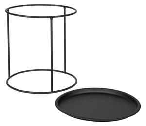 Ivar fekete tárolóasztal, ⌀ 40 cm - WOOOD