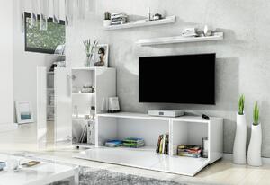 ELPASO 40 nappali fal + Led világítás, fehér/magasfényű fehér