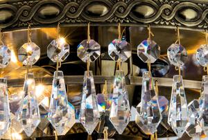 Sheraton kristály mennyezeti lámpa, patina, 35 cm, 3xE14