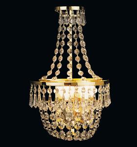 Sheraton kristály fali lámpa, arany, 36 cm, 2xE14