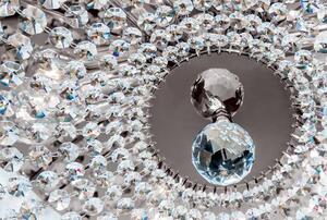 Sheraton kristály mennyezeti lámpa, króm, 55 cm, 6xE27