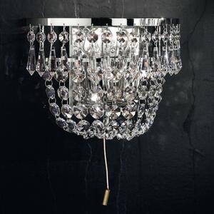 Sheraton kristály fali lámpa, króm, 16 cm, 2xE14