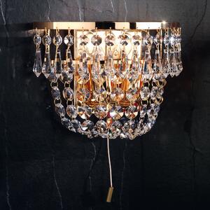 Sheraton kristály fali lámpa, arany, 16 cm, 2xE14