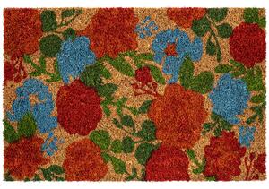 Virágos kókusz lábtörlő, színes, 40 x 60 cm