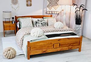 ANGEL magasított ágy + ágyrács AJÁNDÉK, 80x200 cm, tölgy-lakk