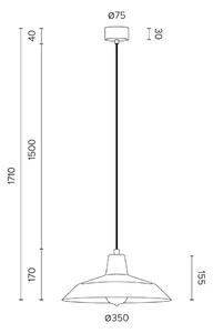 Cinco fekete függőlámpa, ⌀ 35 cm - Bulb Attack