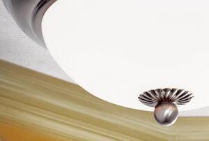 Wiener Nostalgie klasszikus mennyezeti lámpa matt króm, opál búra, 2xE14