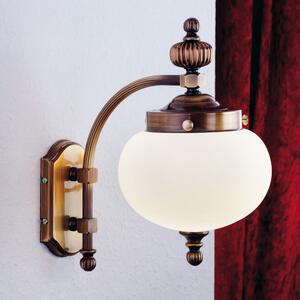 Wiener Nostalgie klasszikus fali lámpa patina, sárga búra, 1xE27