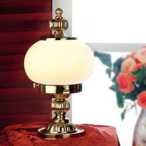 Wiener Nostalgie klasszikus asztali lámpa réz, sárga búra, 1xE27
