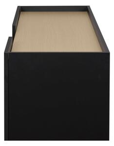 Nina fekete komód 3 polccal és 3 ajtóval, 180 x 83 cm - TemaHome