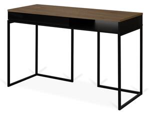 City diófa íróasztal fekete lábakkal - TemaHome