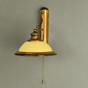 Old lamp klasszikus fali lámpa patina, sárga búra, 1xE27