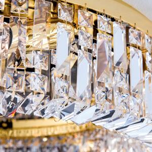 RING modern kristály mennyezeti lámpa, arany, 107 cm
