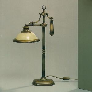Old lamp klasszikus asztali lámpa patina, sárga búra, 1xE27