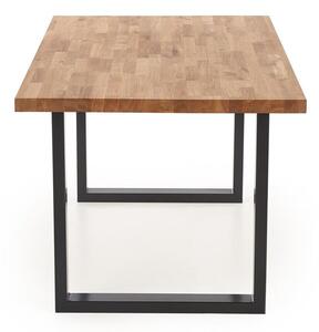 Asztal Houston 944, Fekete, Tölgy, 76x78x120cm, Asztallap anyaga, Fém