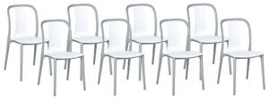 Kerti szék 8 részes készlet Szintetikus anyag Fehér SPEZIA