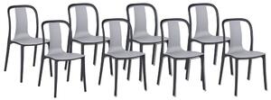 Kerti szék 8 részes készlet Szintetikus anyag Szürke SPEZIA