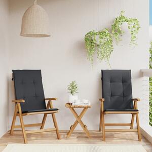 VidaXL 2 db tömör tíkfa dönthető kerti szék párnával