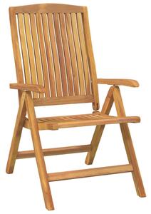 VidaXL 8 db dönthető tömör tíkfa kerti szék párnával