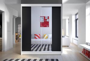 LAMINO II ruhásszekrény, 150x200x58, fekete/artisan