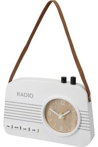 Old radio asztali óra, fehér, 21,5 x 3,5 x 15,5 cm