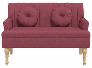 VidaXL bordó szövetpad párnákkal 113x64,5x75,5 cm