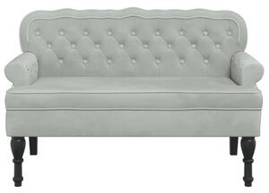 VidaXL világosszürke bársony pad háttámlával 119,5 x 64,5 x 75 cm