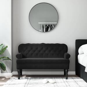 VidaXL fekete bársonypad háttámlával 119,5 x 64,5 x 75 cm