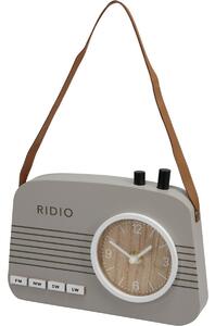 Old radio asztali óra, szürke, 21,5 x 3,5 x 15,5 cm