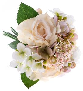 Mű hortenzia csokor rózsával, 29 x 20 cm
