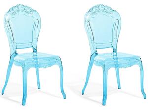 Klasszikus átlátszó kék design szék VERMONT