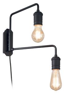TRIUMPH fali lámpa, vintage, matt fekete, 1720 lm